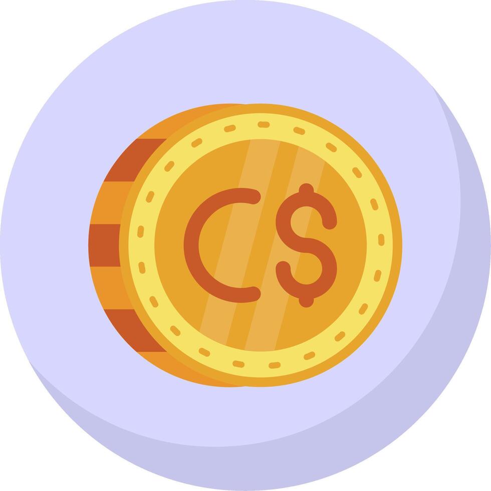 Canadian dollar Glyph Flat Bubble Icon vector