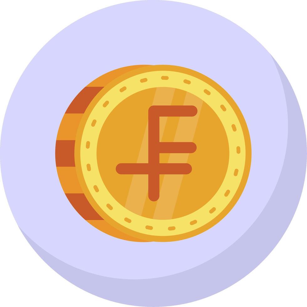 Swiss franc Glyph Flat Bubble Icon vector