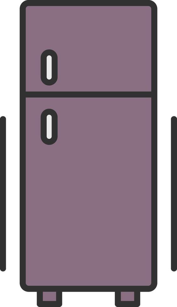 Fridge Line Filled Light Icon vector