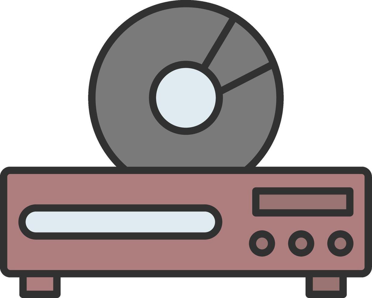 Dvd Player Line Filled Light Icon vector