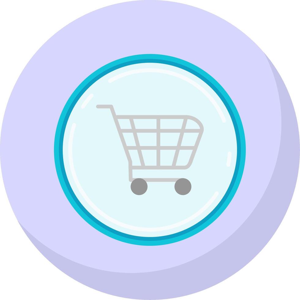 Shopping cart Glyph Flat Bubble Icon vector