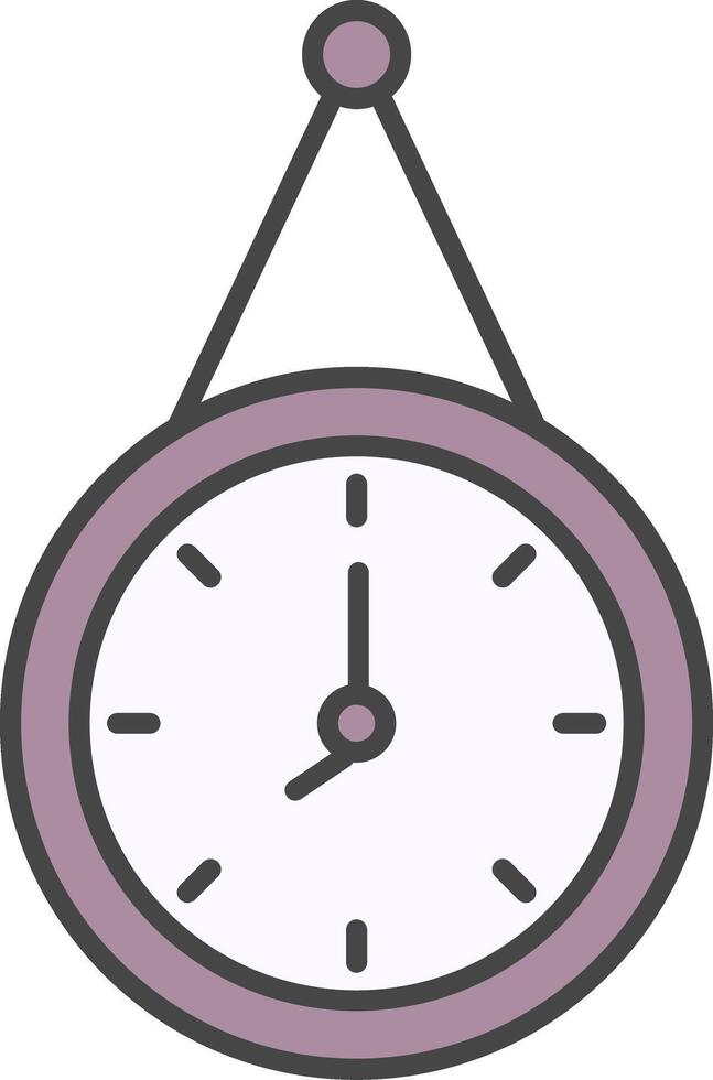 Wall Clock Line Filled Light Icon vector