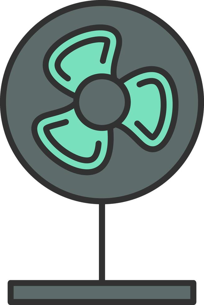 Fan Line Filled Light Icon vector