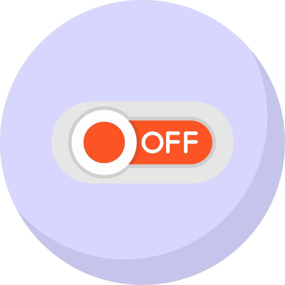 Off Glyph Flat Bubble Icon vector