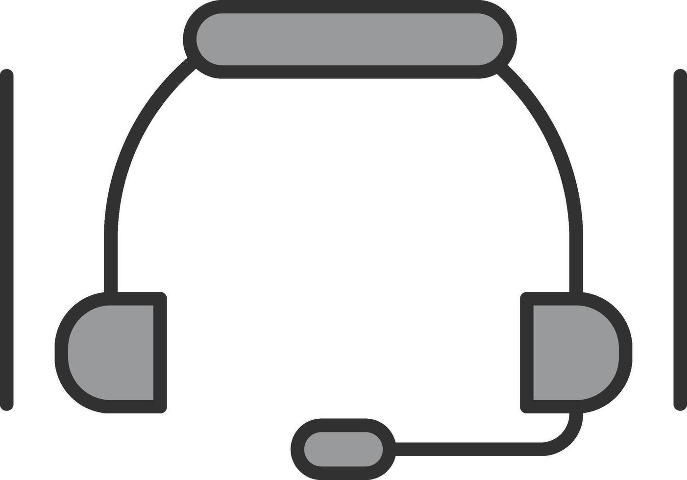 Headset Line Filled Light Icon vector