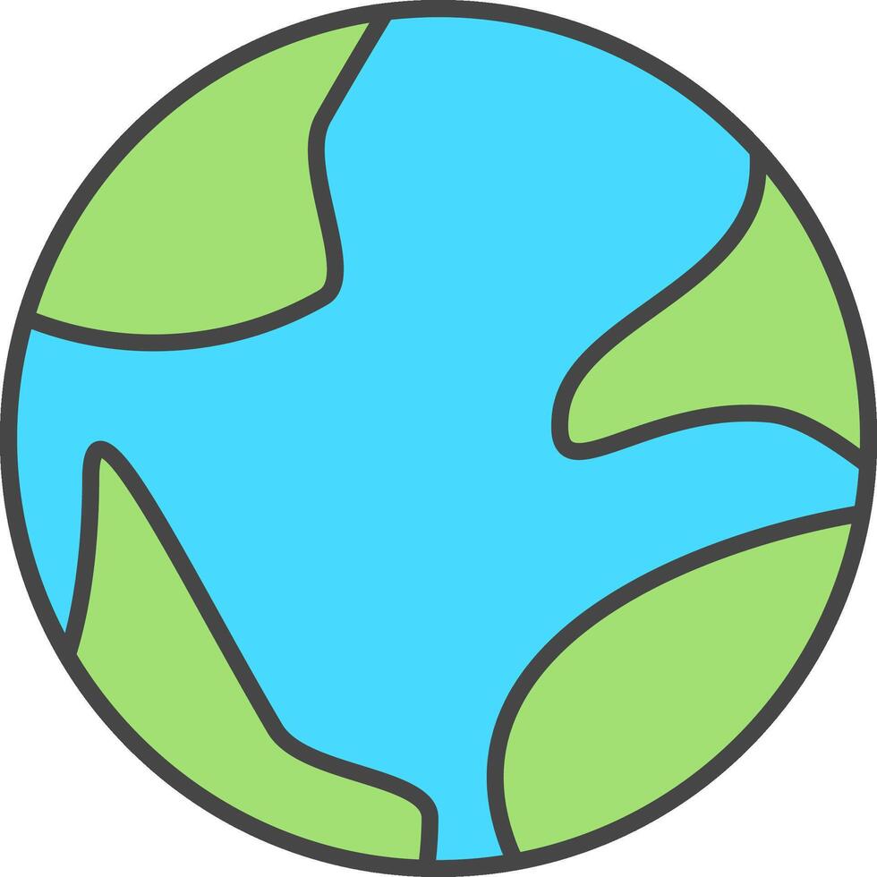 Earth Globe Line Filled Light Icon vector