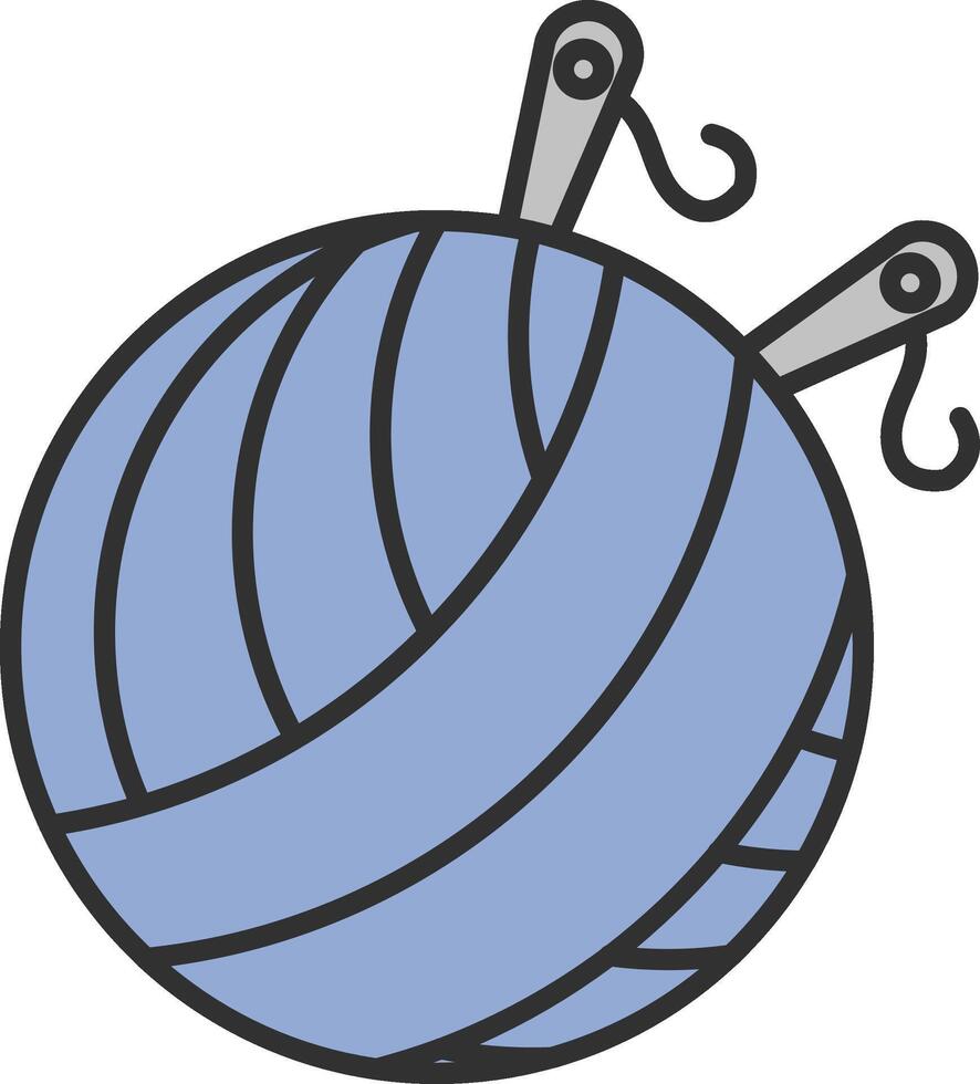 Yarn Ball Line Filled Light Icon vector