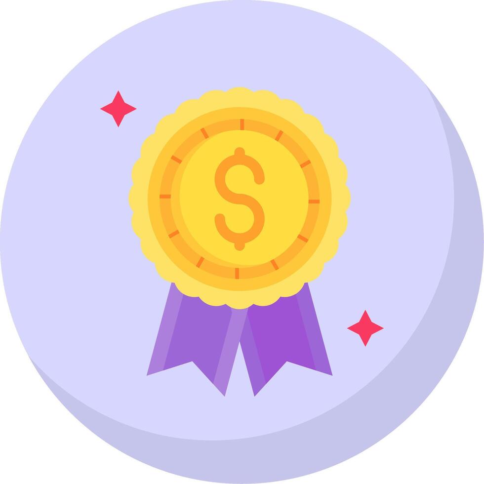 Reward Glyph Flat Bubble Icon vector