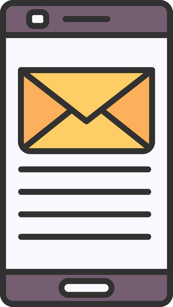 Email Line Filled Light Icon vector