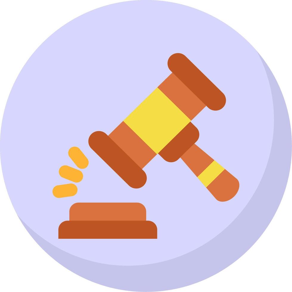 Gavel Glyph Flat Bubble Icon vector