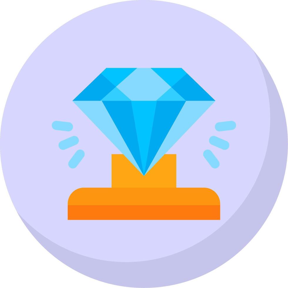 diamante glifo plano burbuja icono vector