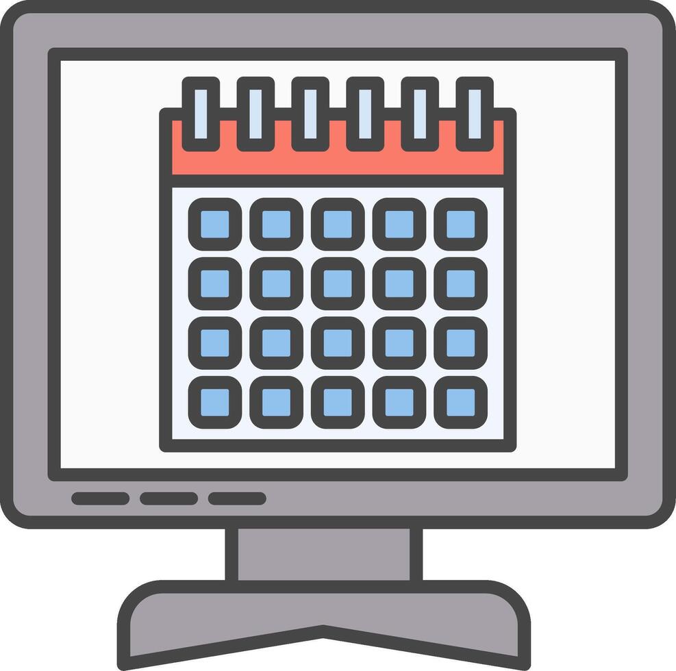 Calendar Line Filled Light Icon vector