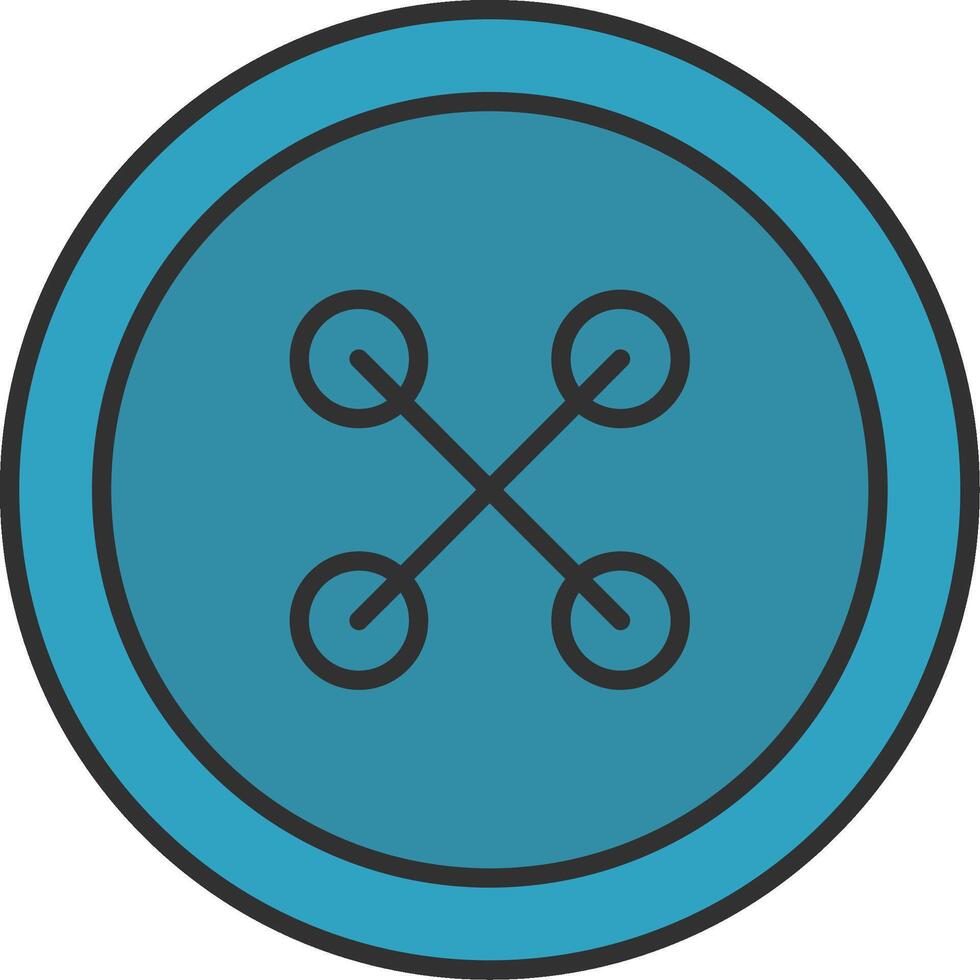 Cloth Button Line Filled Light Icon vector