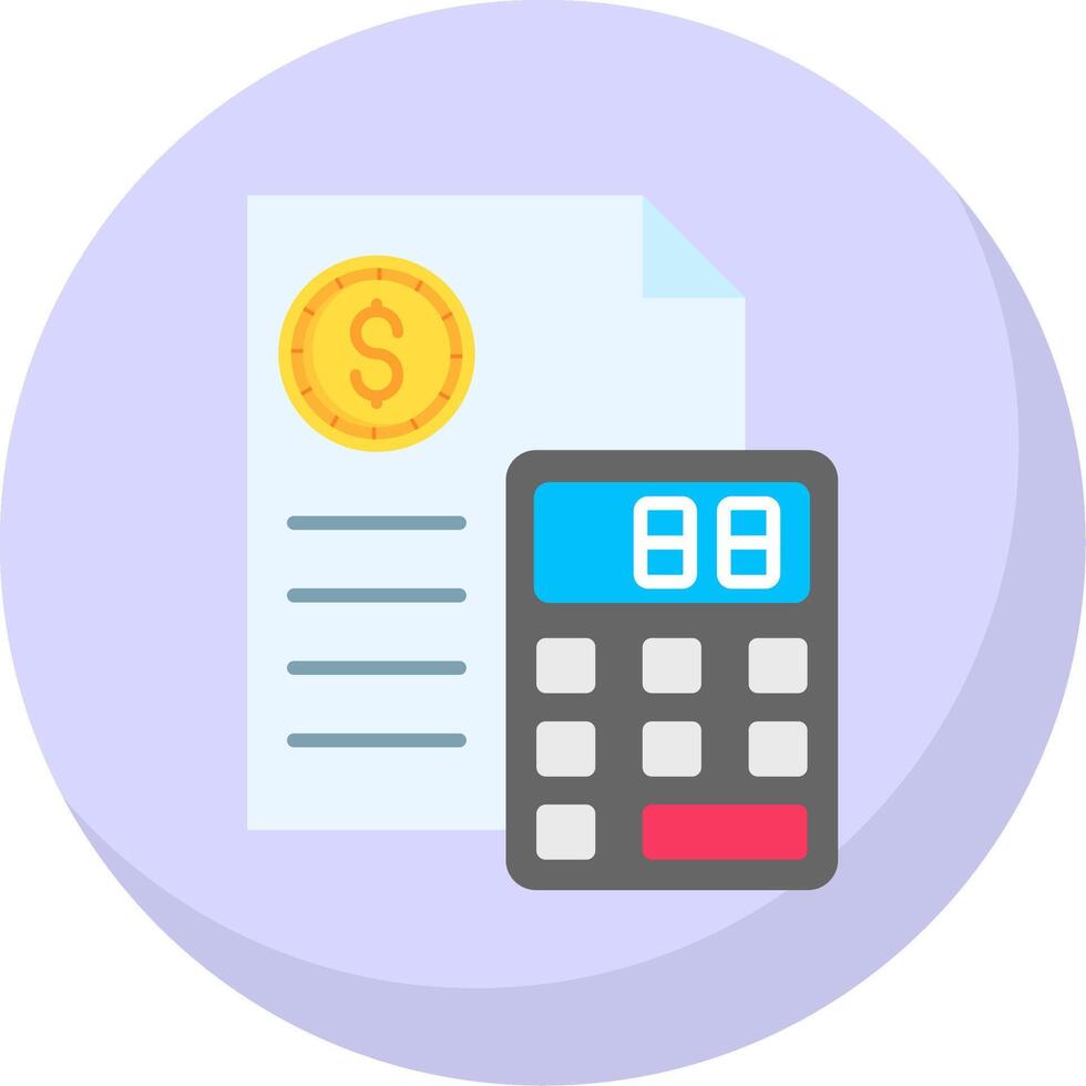Calculator Glyph Flat Bubble Icon vector