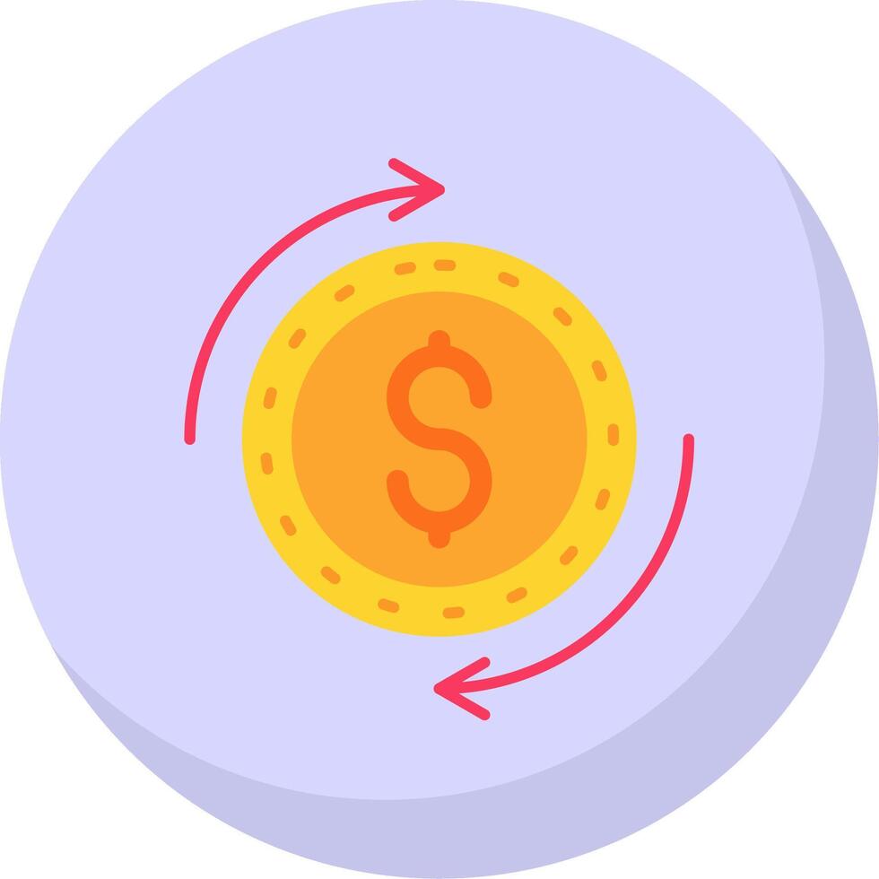 Dollar Glyph Flat Bubble Icon vector