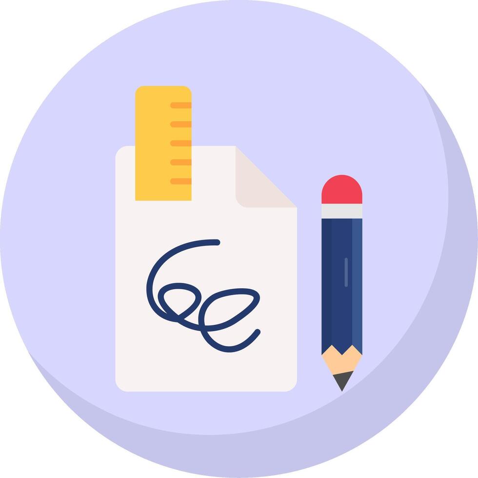 Draft Glyph Flat Bubble Icon vector