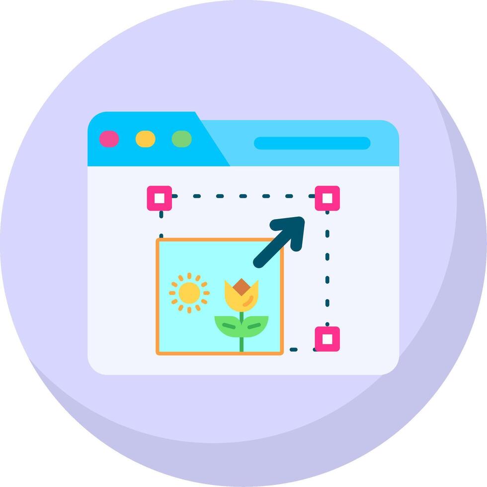 Resize Glyph Flat Bubble Icon vector