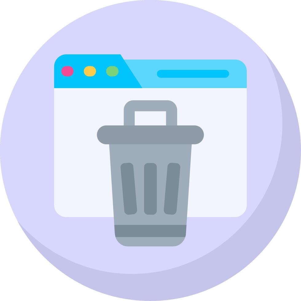 Bin Glyph Flat Bubble Icon vector