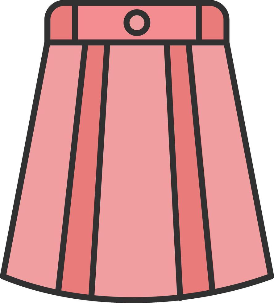 Long Skirt Line Filled Light Icon vector