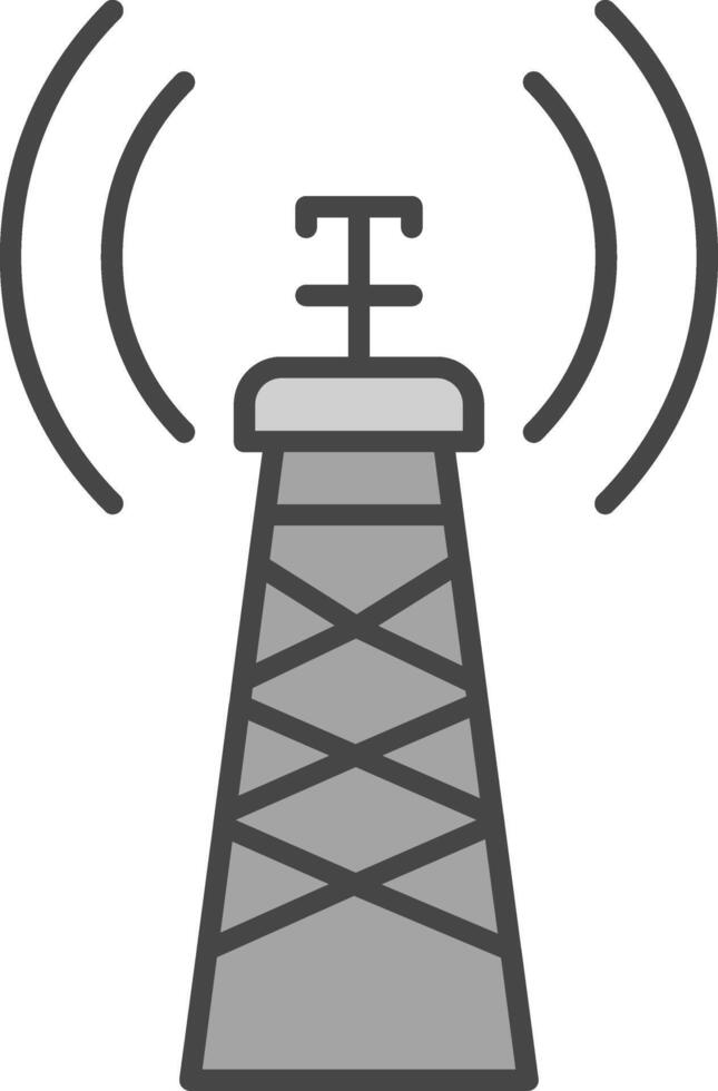 Signal Tower Line Filled Light Icon vector