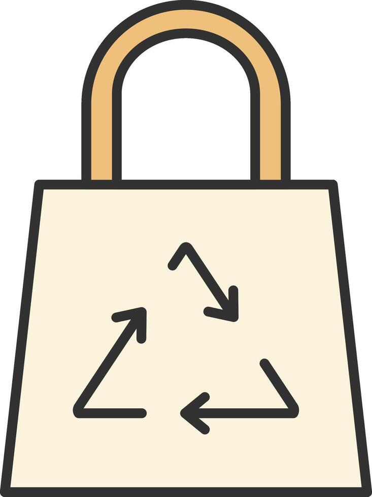 Recycle Bag Line Filled Light Icon vector