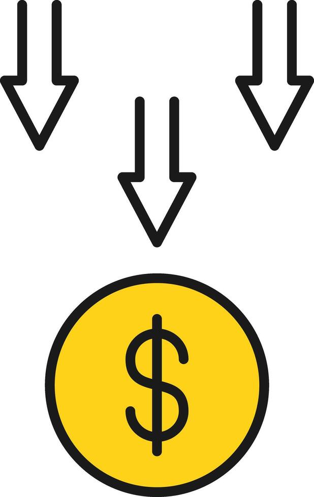 Bankruptcy Line Filled Light Icon vector
