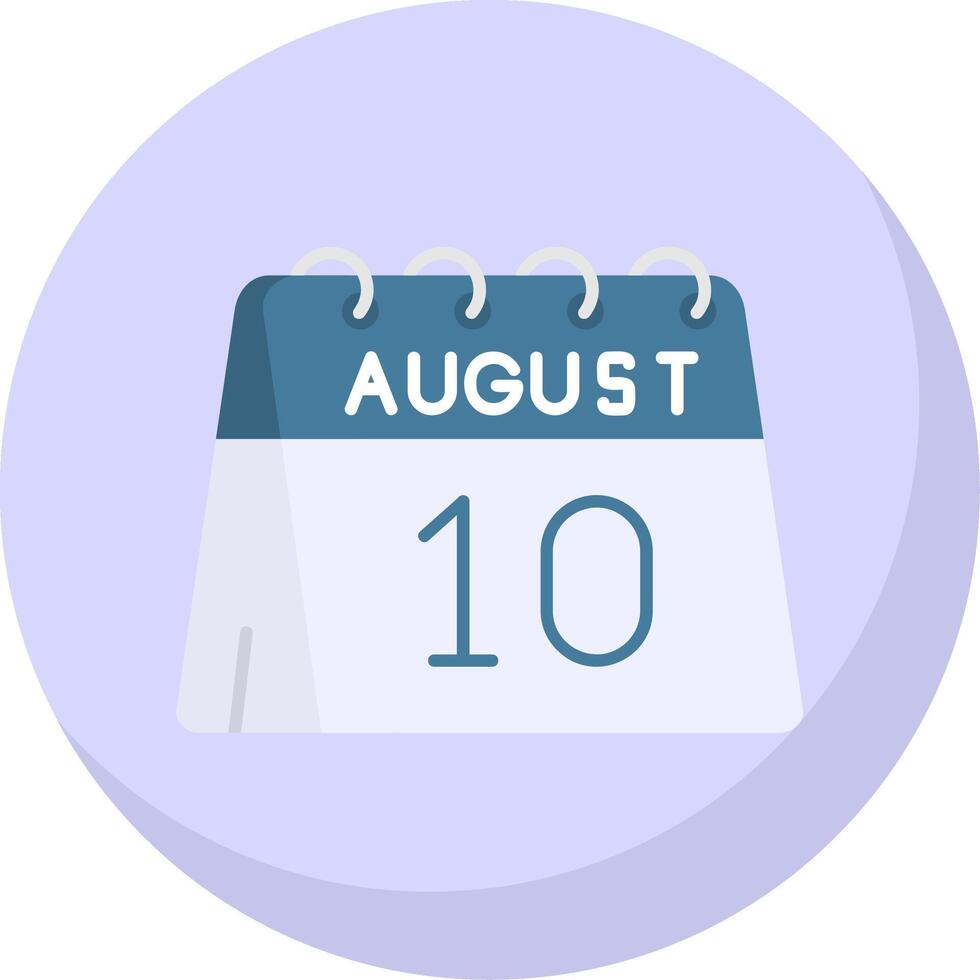 10 de agosto glifo plano burbuja icono vector