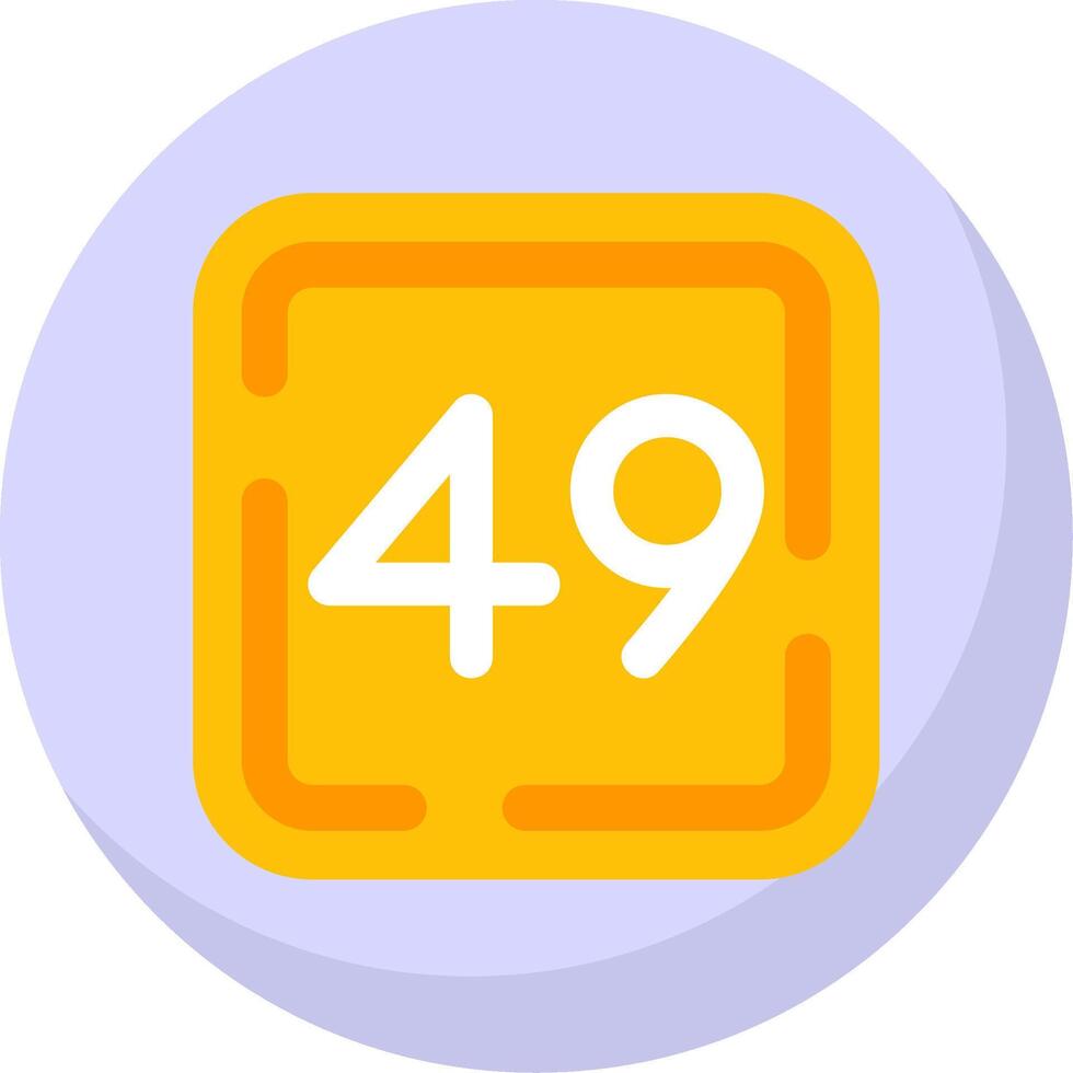 Forty Nine Glyph Flat Bubble Icon vector