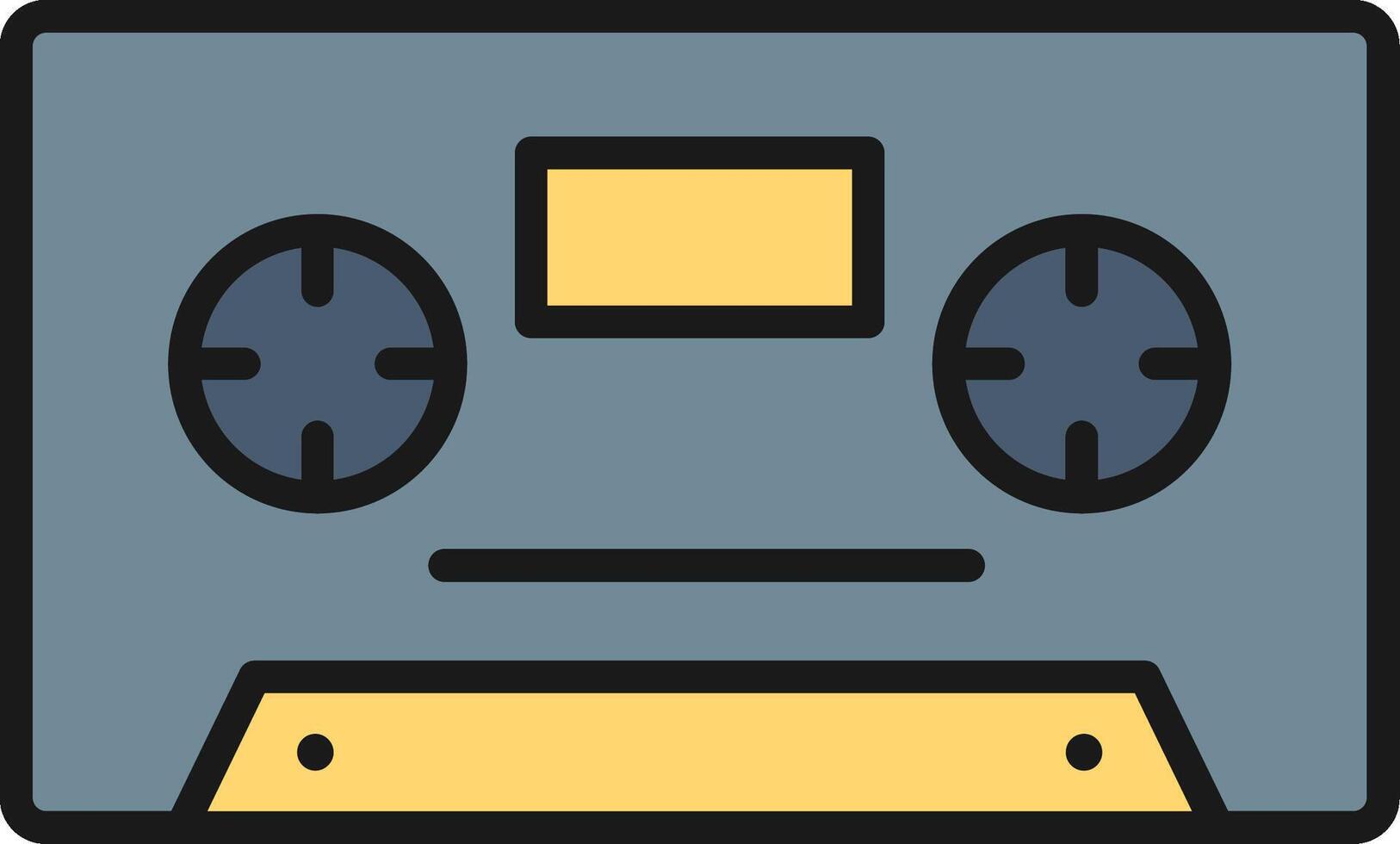 Cassette Line Filled Light Icon vector