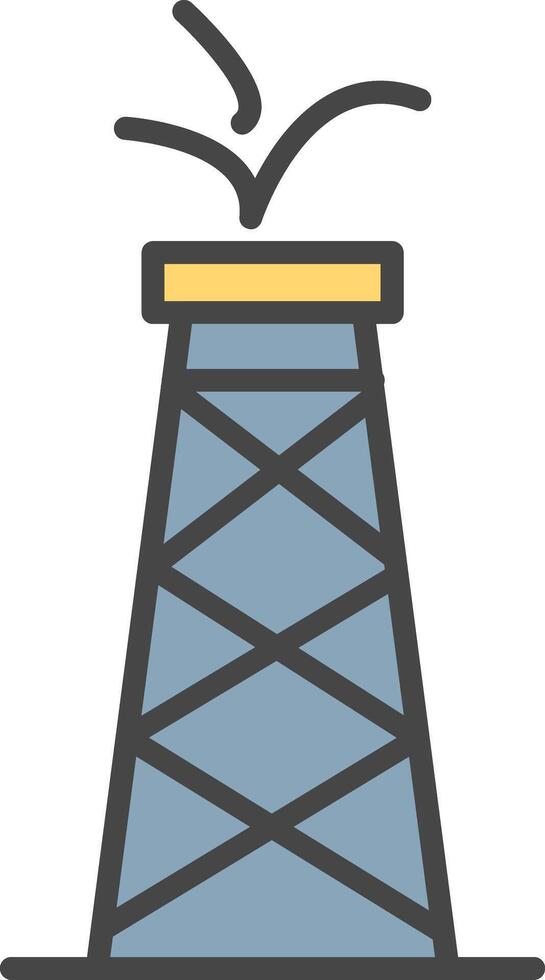 Oil Tower Line Filled Light Icon vector