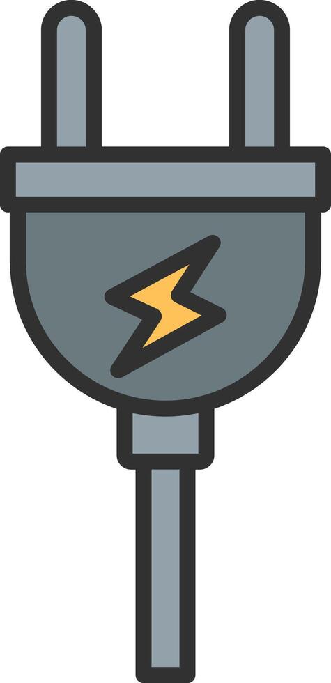 Plug Line Filled Light Icon vector