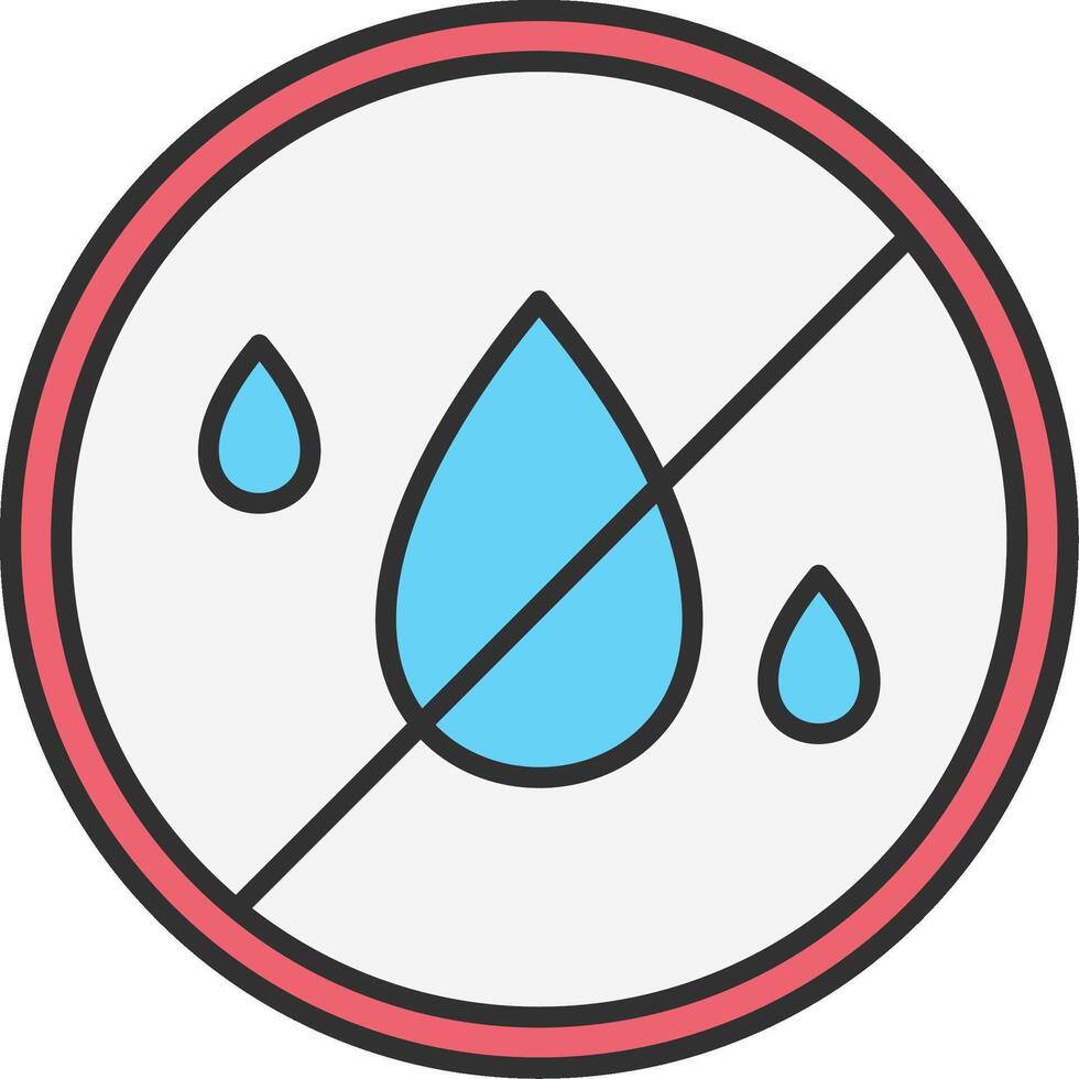 No Water Line Filled Light Icon vector