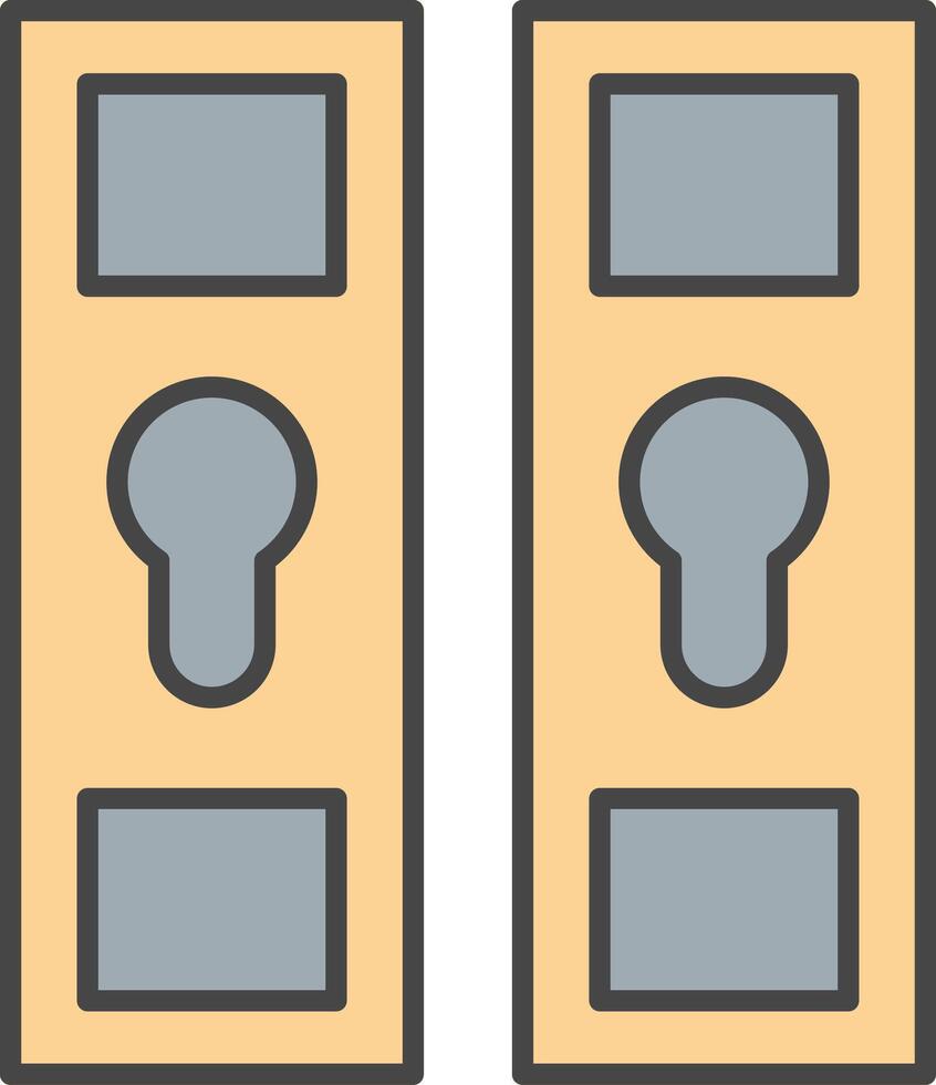 Locker Line Filled Light Icon vector