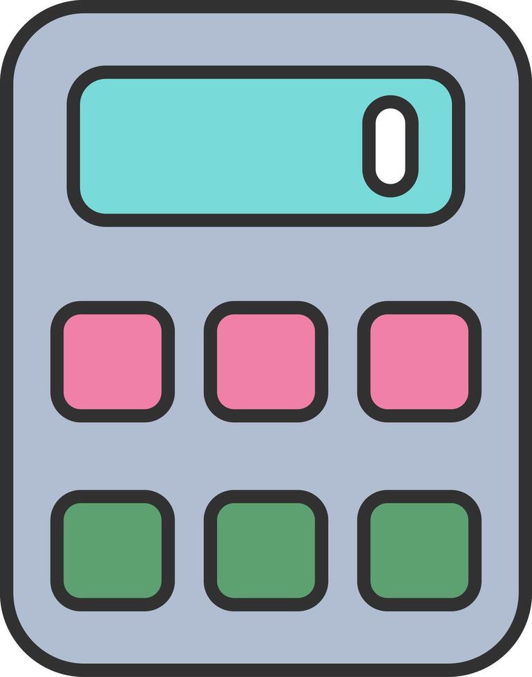 calculadora línea lleno ligero icono vector