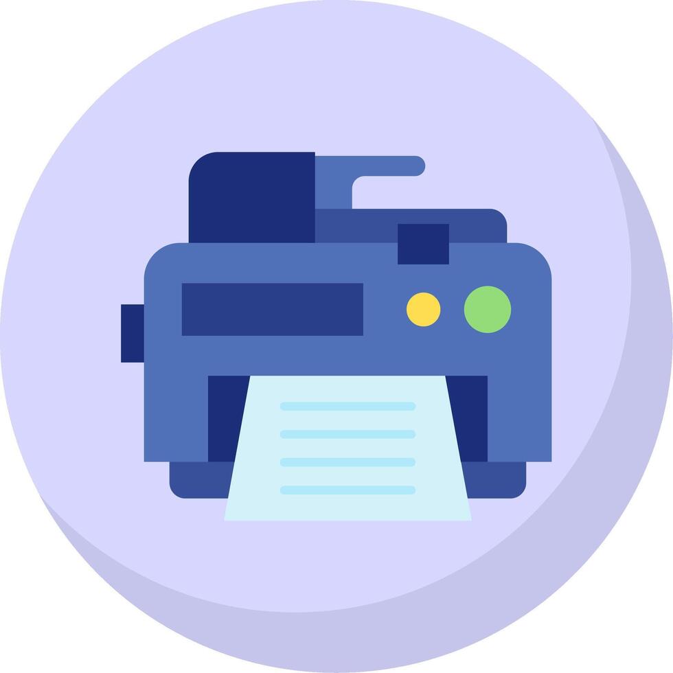 Printer Glyph Flat Bubble Icon vector