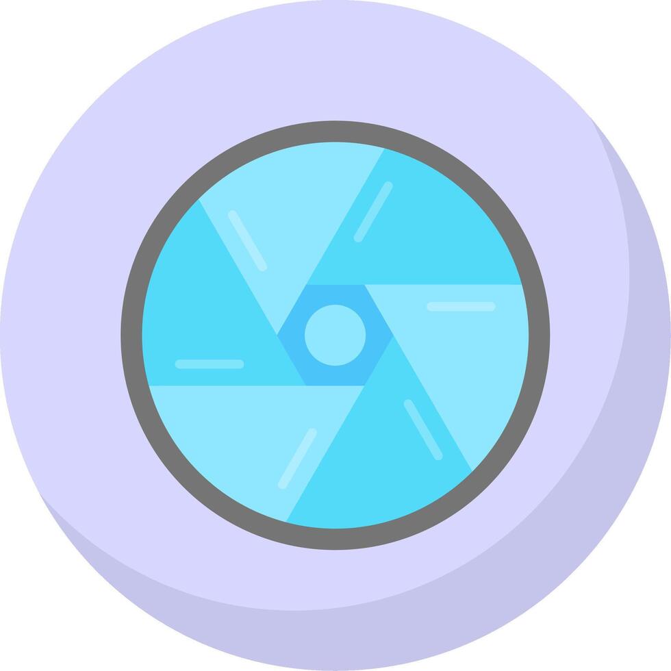 Shutter Glyph Flat Bubble Icon vector