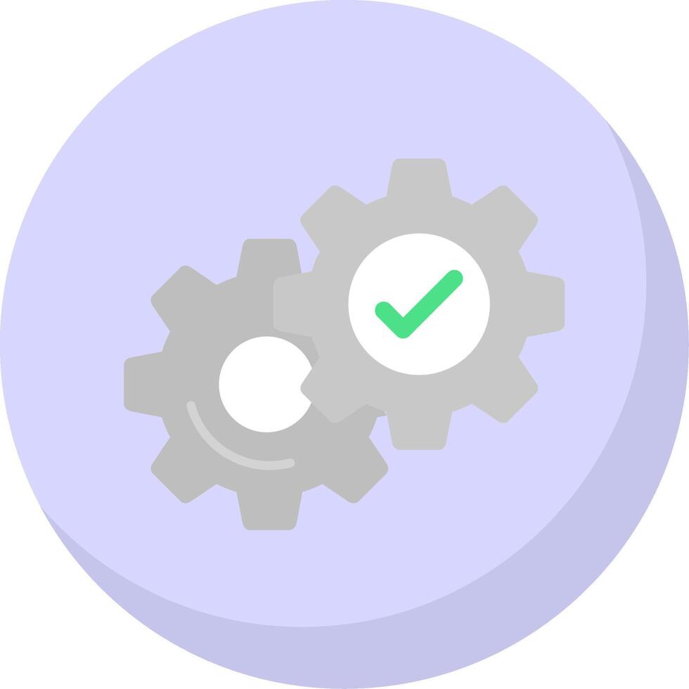 Setting Glyph Flat Bubble Icon vector