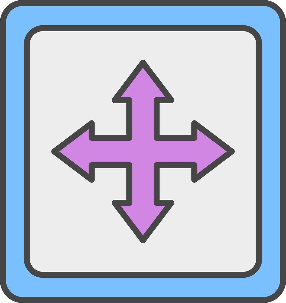 cruzar símbolo línea lleno ligero icono vector