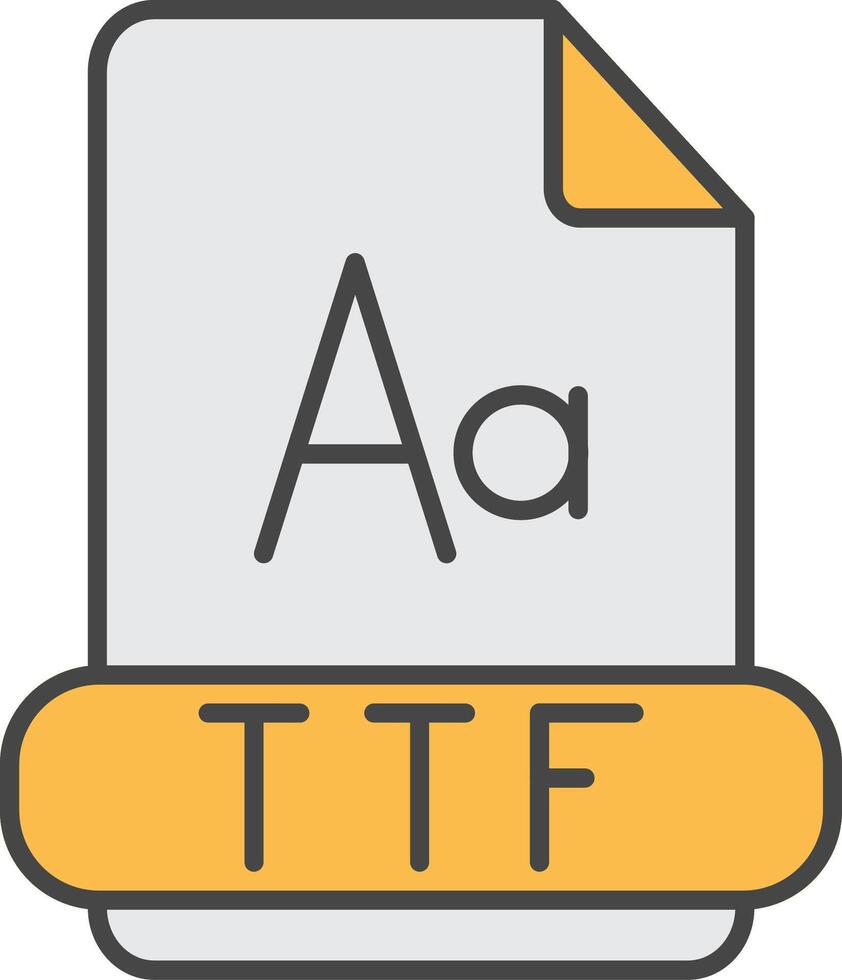 ttf línea lleno ligero icono vector