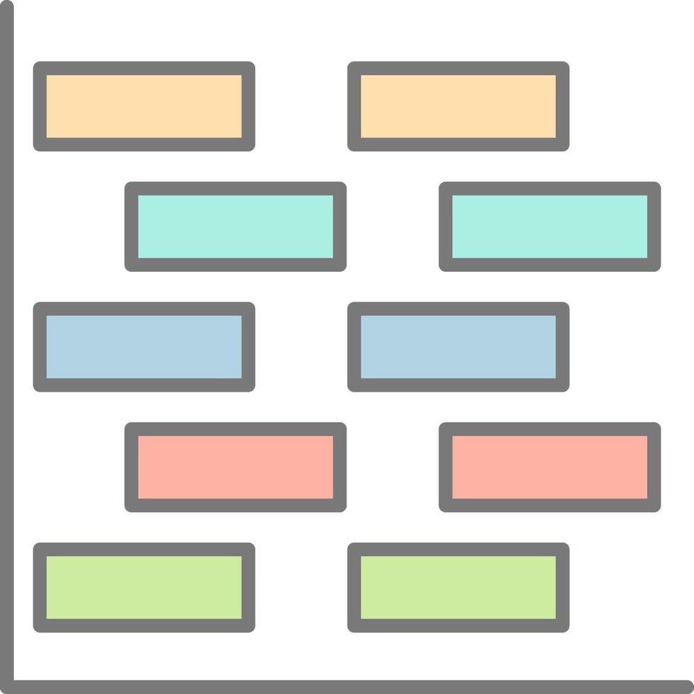 Gantt Chart Line Filled Light Icon vector