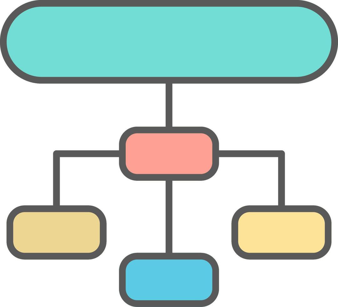 Hierarchical Structure Line Filled Light Icon vector