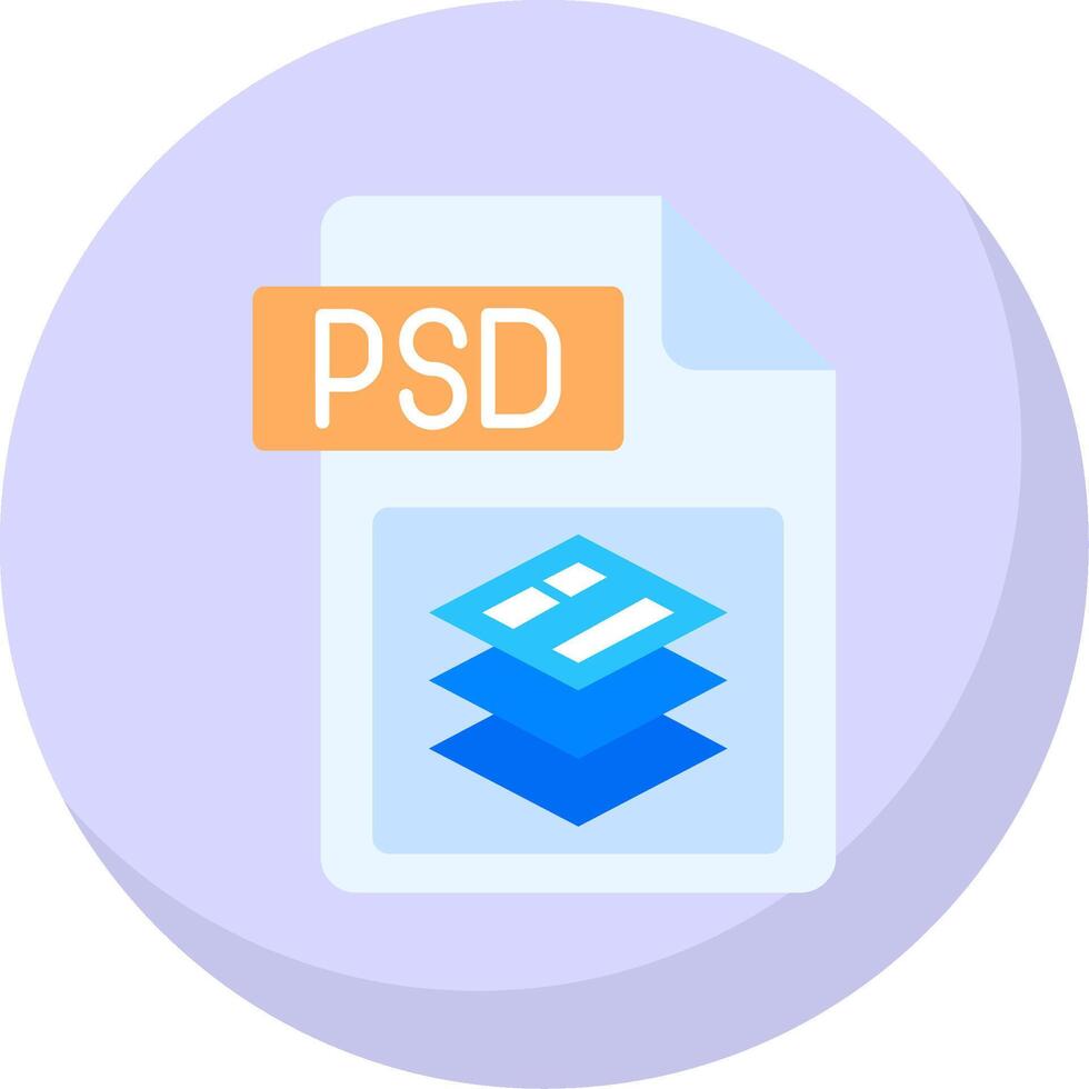 Psd file format Glyph Flat Bubble Icon vector