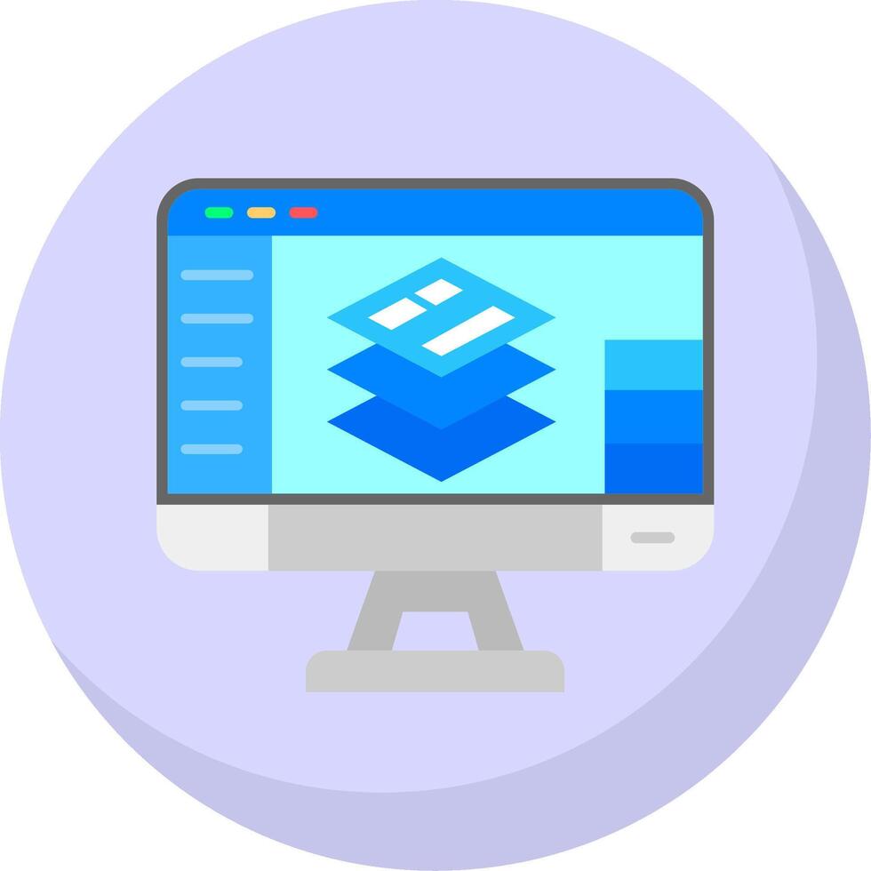 Layers Glyph Flat Bubble Icon vector