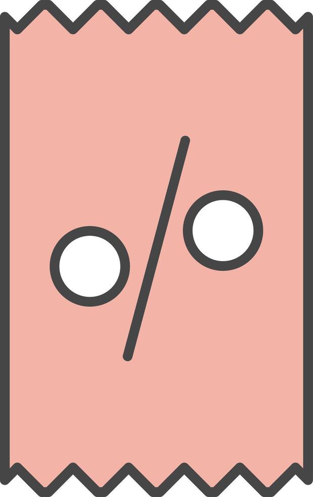 Ticket Line Filled Light Icon vector