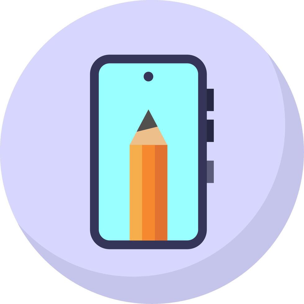 Smartphone Glyph Flat Bubble Icon vector