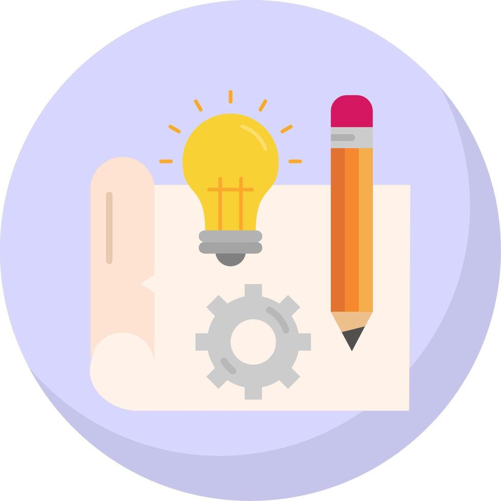 Blueprint Glyph Flat Bubble Icon vector