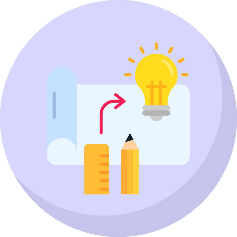Design process Glyph Flat Bubble Icon vector