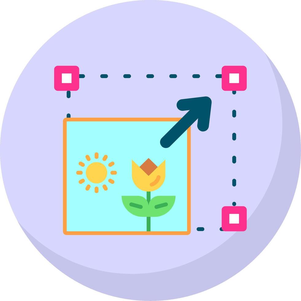 Resizing Glyph Flat Bubble Icon vector