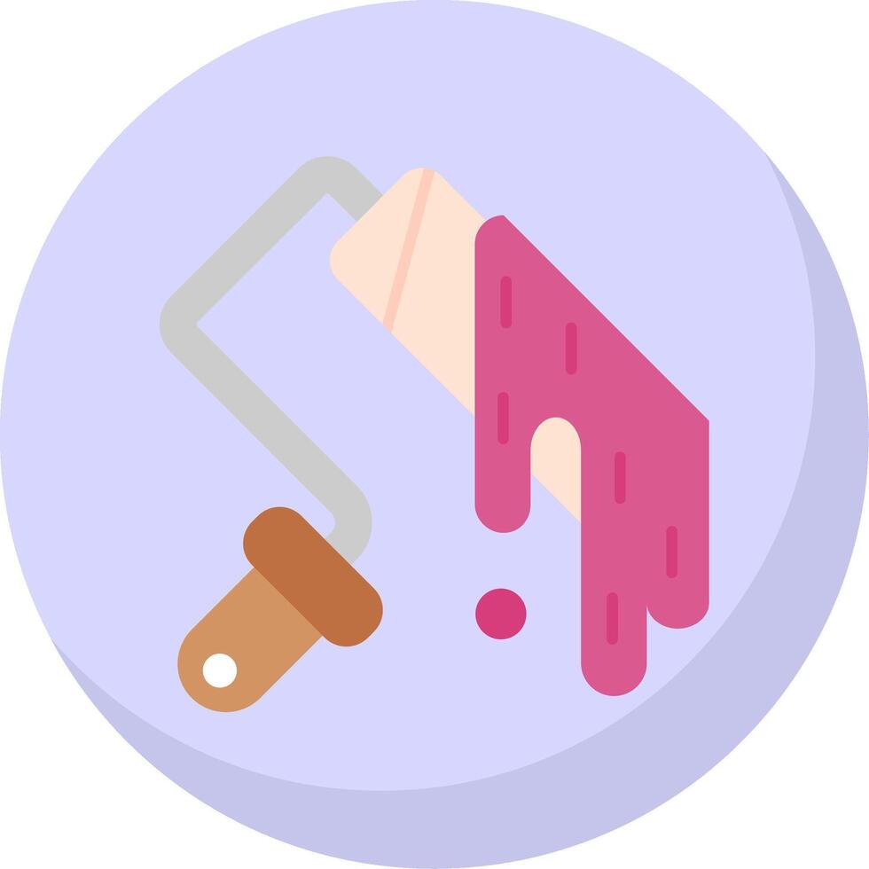 Paint roller Glyph Flat Bubble Icon vector