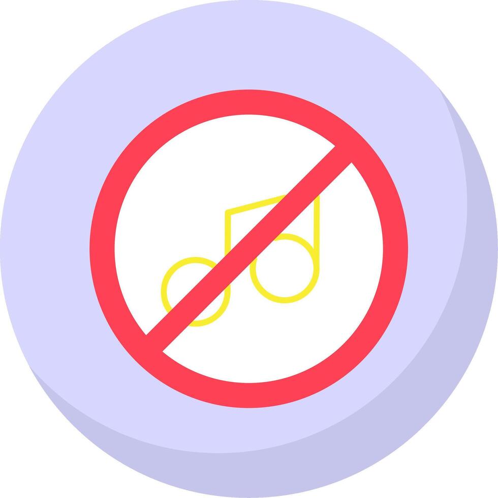 No music Glyph Flat Bubble Icon vector